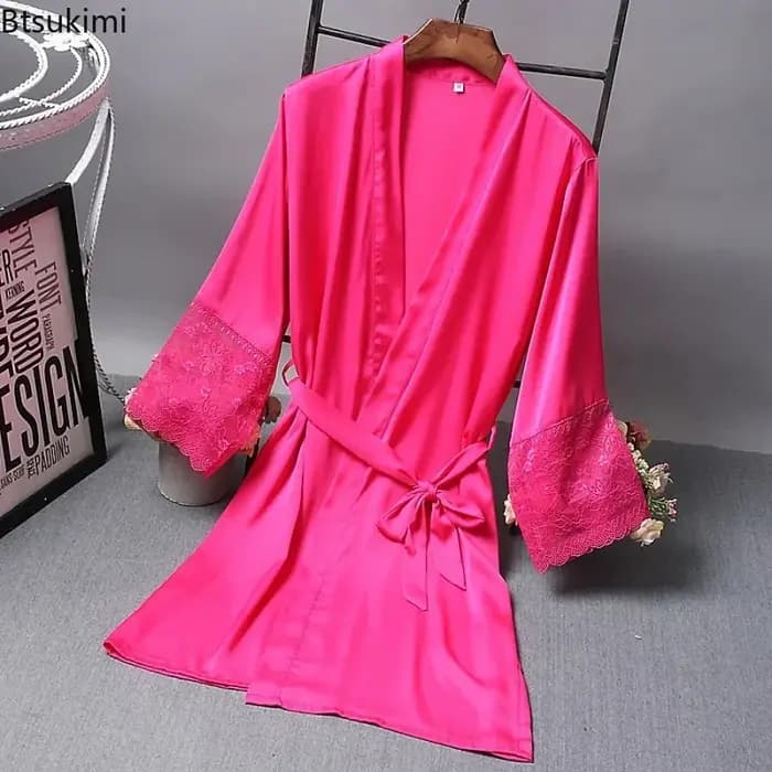 Ensemble de peignoirs et robes de chambre en satin pour femme