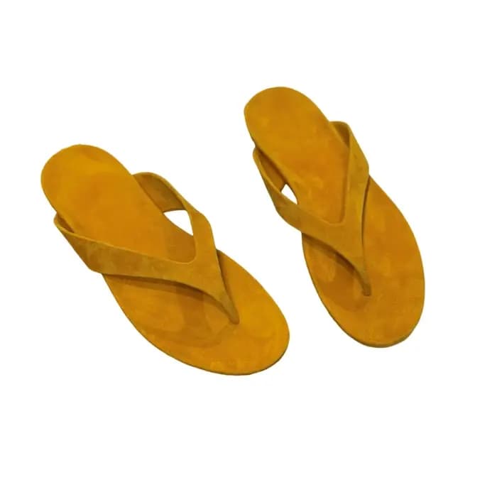 Tongs de plage confortables en cuir suédé de mouton pleine fleur 100 %