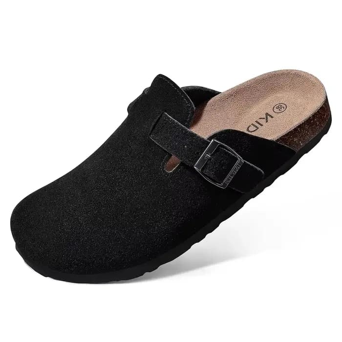 Crestar-Pantoufles sabots en daim classiques pour hommes et femmes, mules à la mode, repose-pieds en