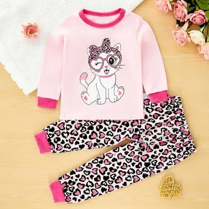 Nouveaux enfants pyjamas bébé garçons filles mignon dessin animé à manches longues T-Shirt haut + pantalon enfant en