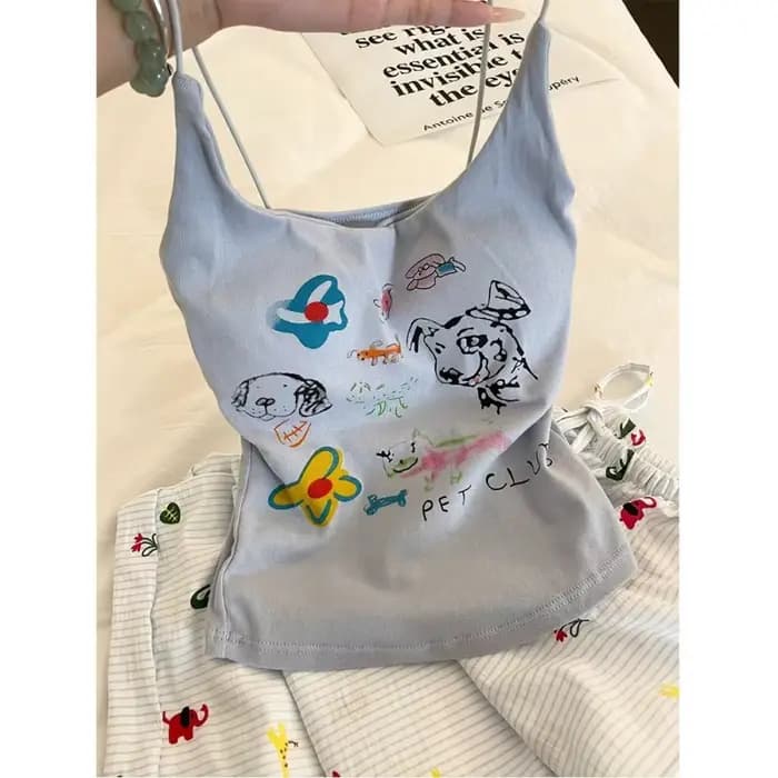 Ensemble pyjama imprimé chiot pour femme