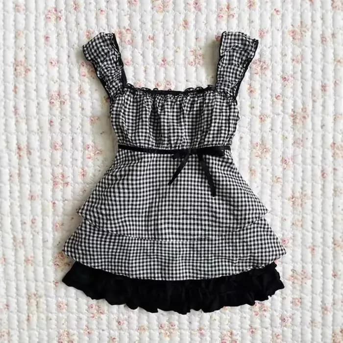 Robe nuisette en dentelle style jeune fille américaine