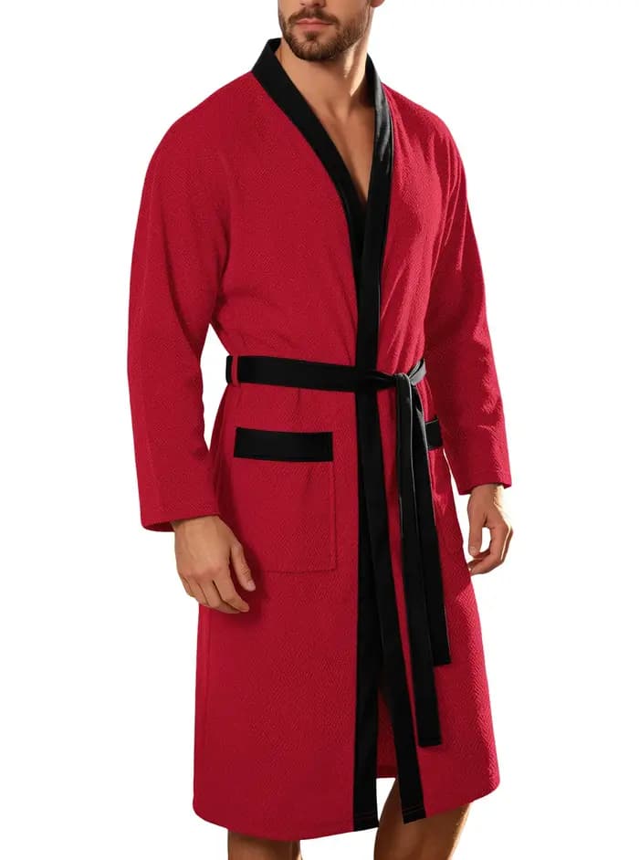 Peignoir long en tissu éponge pour homme