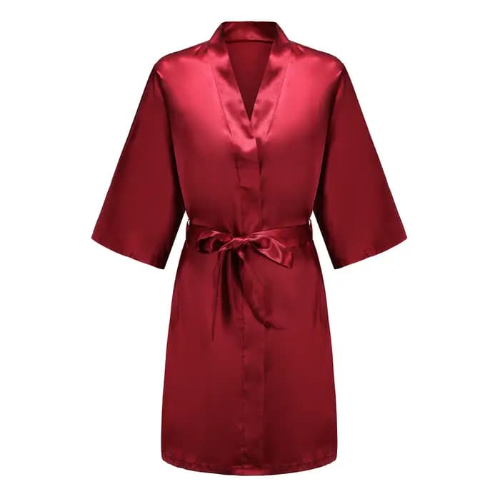 Peignoir Bordeaux avec Lettres Dorées pour Femme
