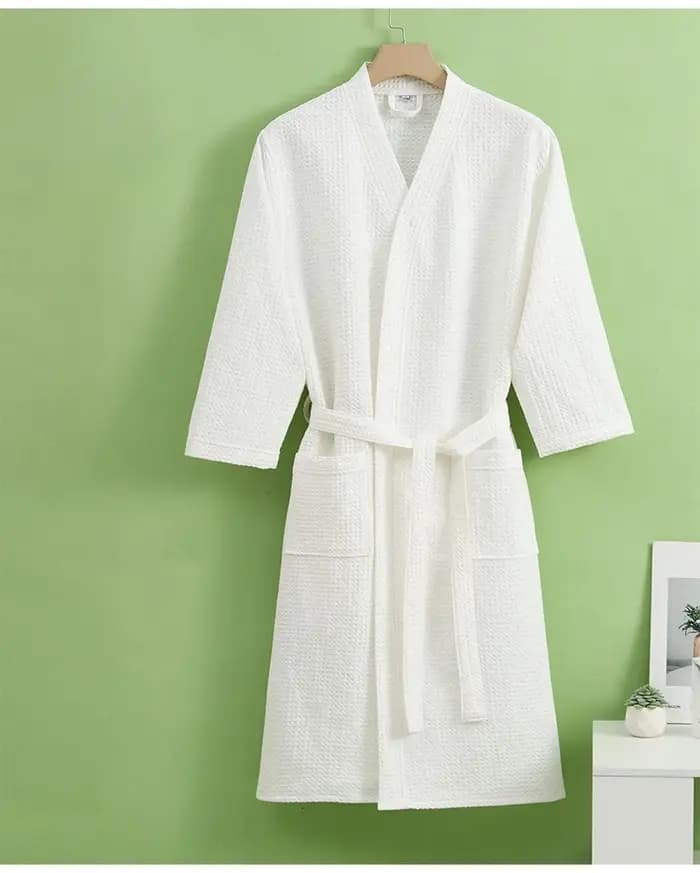 Peignoir pour femmes et hommes coton gaufré séchage rapide toutes saisons conception mince hôtel Bth serviette Salon de beauté Robe de bain Couples