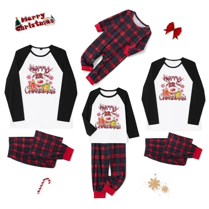 2025 Couples noël famille correspondant pyjamas ensemble mère enfants vêtements