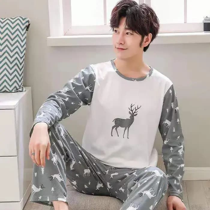 Nouveaux hommes printemps et automne rayé loisirs pyjamas ensembles garçons à manches longues vêtements de maison