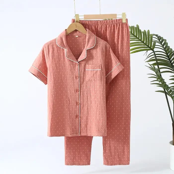 Ensemble pyjama en gaze 100% coton doux pour femmes