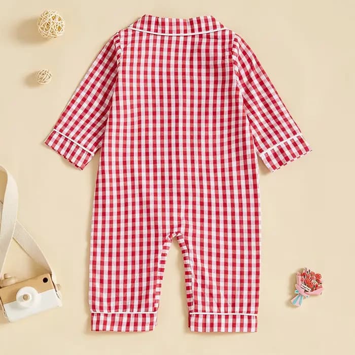 Pyjama à carreaux pour bébés filles et garçons