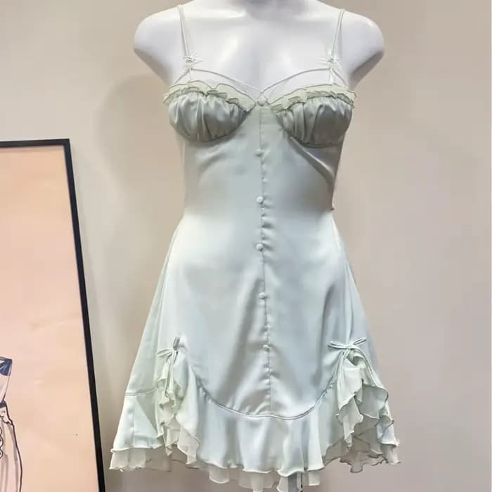 Français Lolita fille vêtements de nuit glace soie Sexy chemise