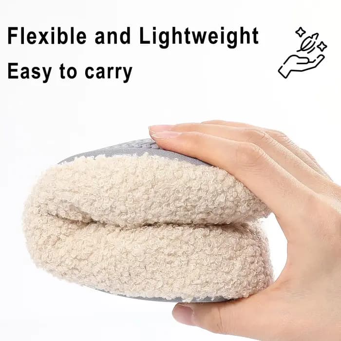 Comwarm Teddy polaire chaussons pour femmes plat décontracté diapositives intérieures antidérapant extérieur