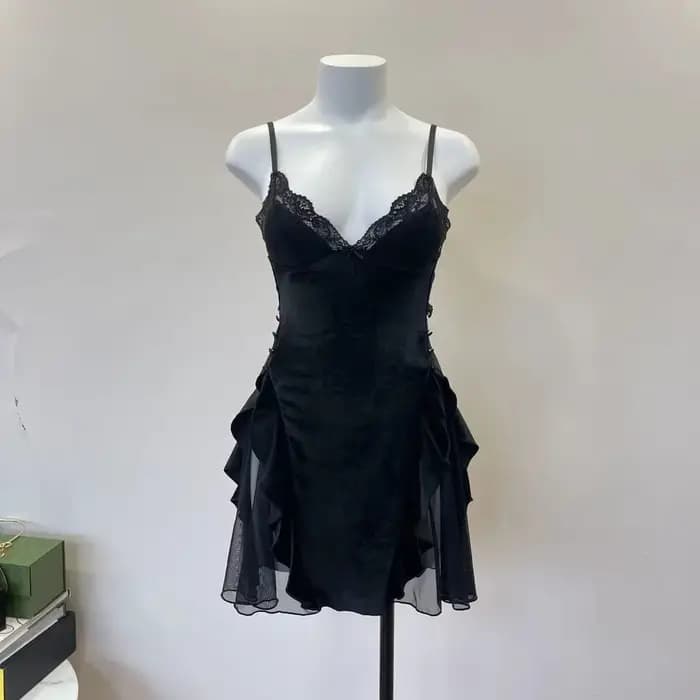 Pyjama d'hiver en velours et dentelle pour femme