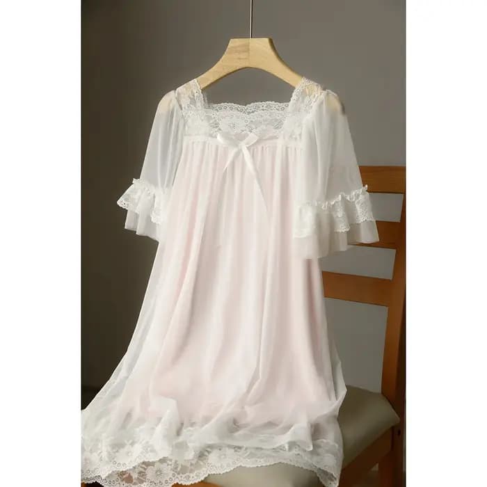 Robe de nuit princesse en dentelle de coton pour bébés filles