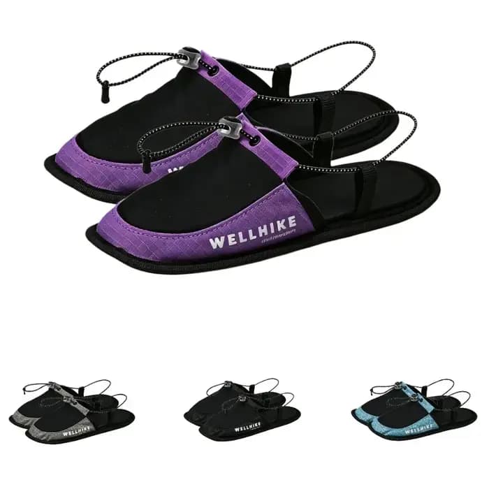 1 paire de pantoufles de voyage antidérapantes, résistantes à l'usure, pliables, respirantes, en nylon, ultra légères, pour l'extérieur, pour séjour à l'hôtel