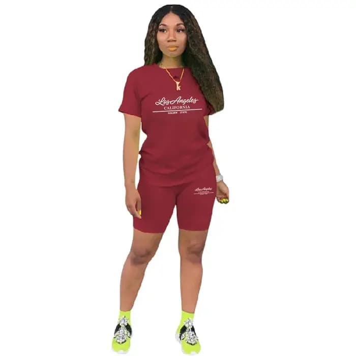 Offres Spéciales – Ensemble Décontracté Confortable et de Qualité pour Femme – Tenue d'Été Deux Pièces : T-shirt Col Rond et Short à Manches Courtes pour le Quotidien