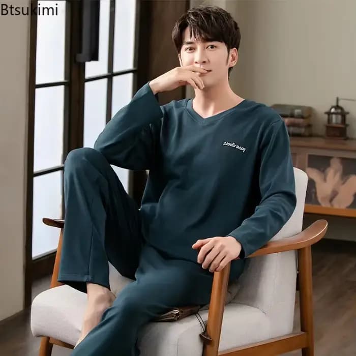 Ensemble de pyjamas en coton confortable pour hommes