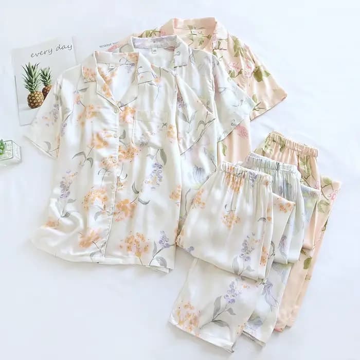 Ensemble pyjama d'été en coton et Viscose pour femmes
