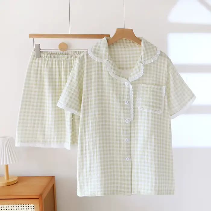 Pyjama en coton de gaze fine pour femmes