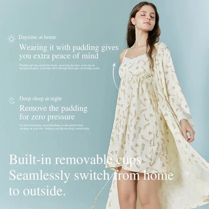 Ensemble pyjama et robe de chambre décontracté SUJIIN pour femme