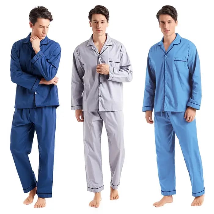 Tony & ci-après ice-Pyjama à manches longues pour hommes, vêtements de nuit 100% coton, chemise de nuit décontractée pour hommes, ensemble de pyjama doux