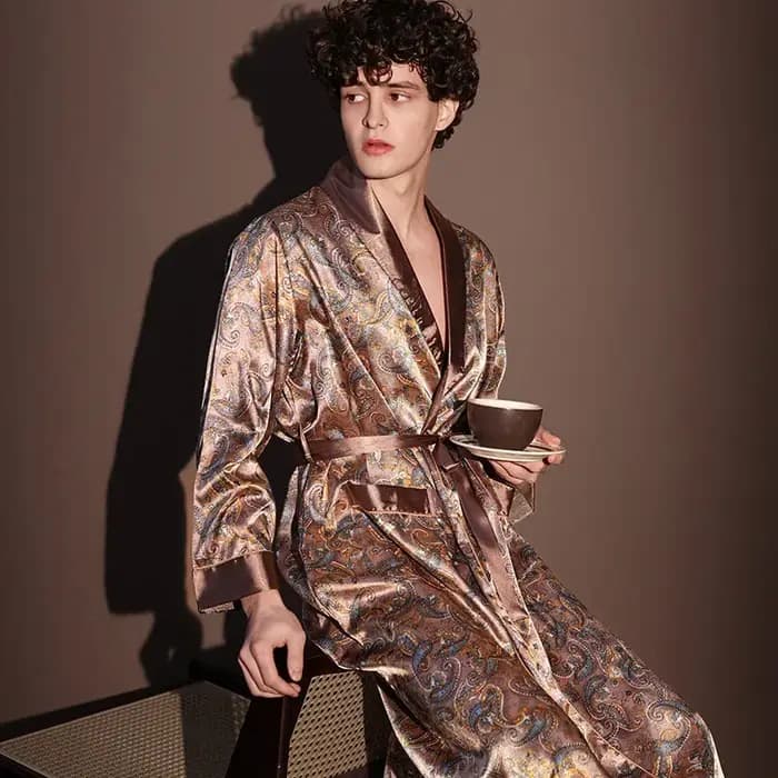 Peignoir d'été fin pour hommes, de haute qualité, une pièce, vêtements de détente pour hommes, grand