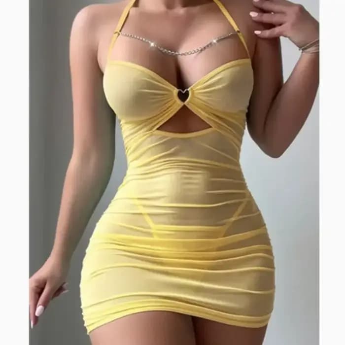 Épaules dénudées Ultra courtes Sexy soutiens-gorge pyjamas maison fronde robes chemises de nuit Sexi femmes chemise