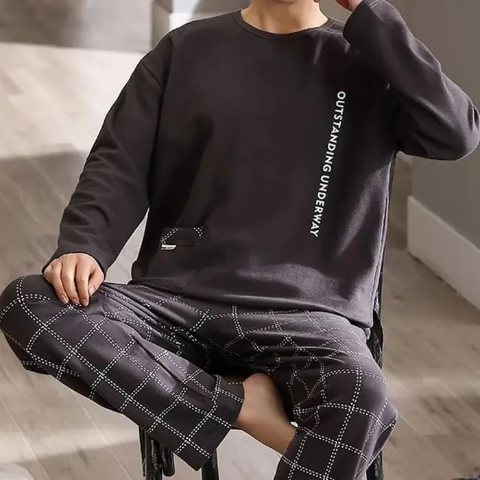Ensemble pyjama sportif pour hommes automne hiver nouveau Pijama en coton doux pour homme grande taille 3XL 4XL Pyjamas