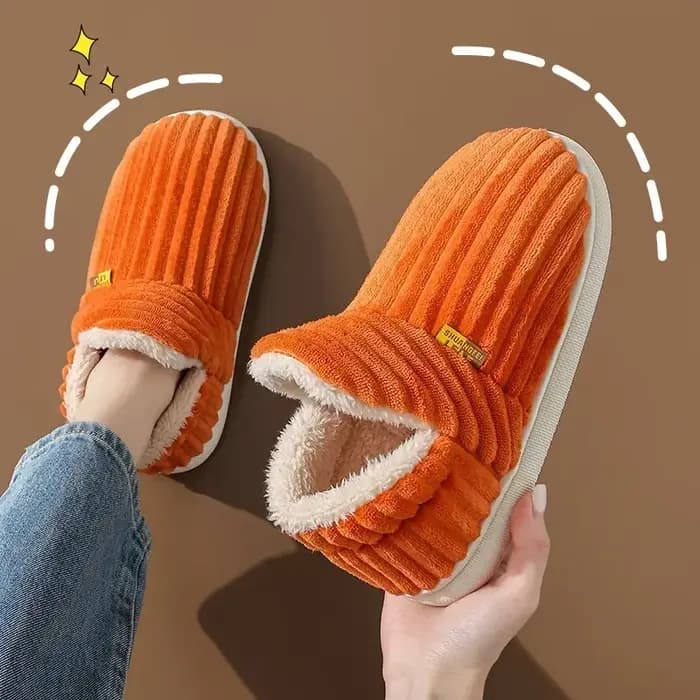 Pantoufles en fourrure pour femmes et hommes, chaussures en coton à semelle souple, toboggans en pel