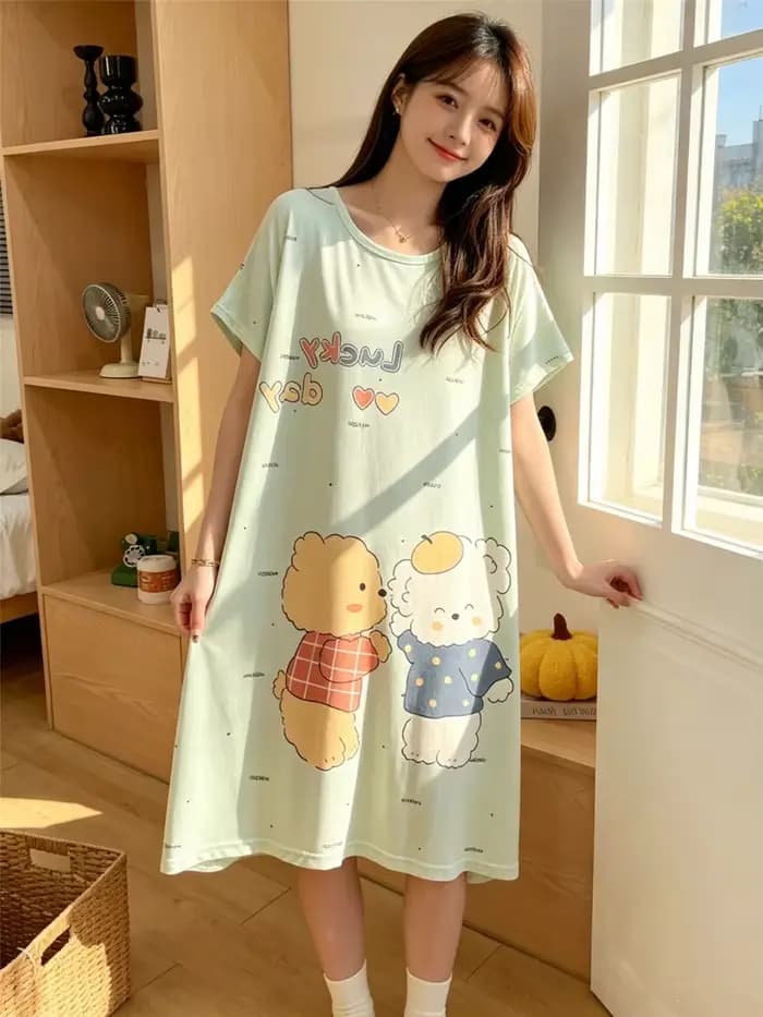 Chemise de nuit d'été ample grande taille pour femme