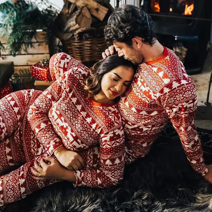 Pyjamas de famille de noël mère père enfants