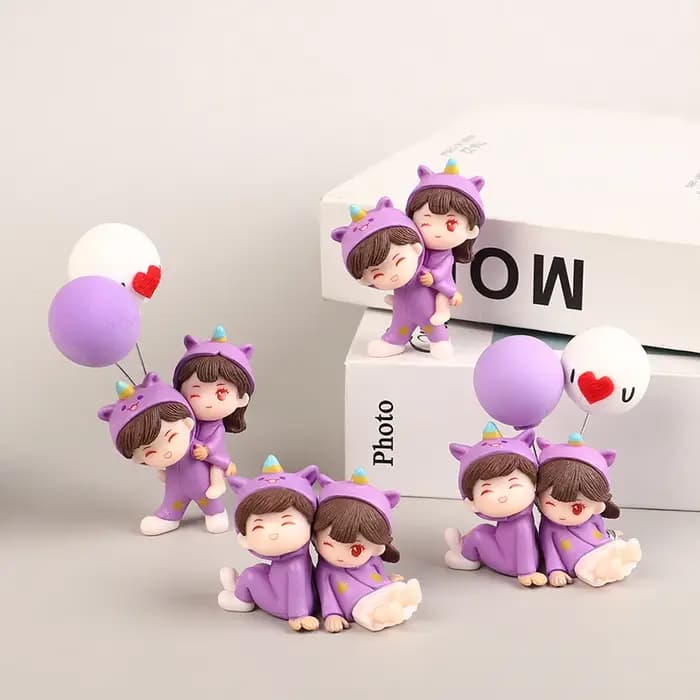 Pyjama violet de dessin animé créatif mignon pour couple