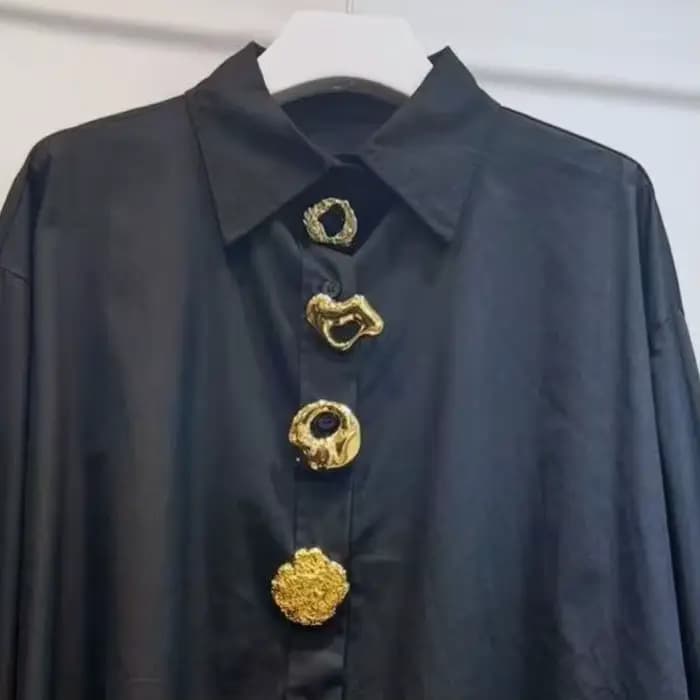 Marque de luxe Design surdimensionné coton mi-long chemises et chemisiers femmes à manches longues simple boutonnage haut femme Blouse vêtements