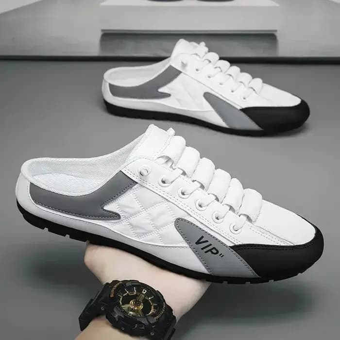Pantoufles d'été pour hommes, chaussures décontractées à fond plat, tendance, chaussures de soutien à semelle souple, baskets pour hommes