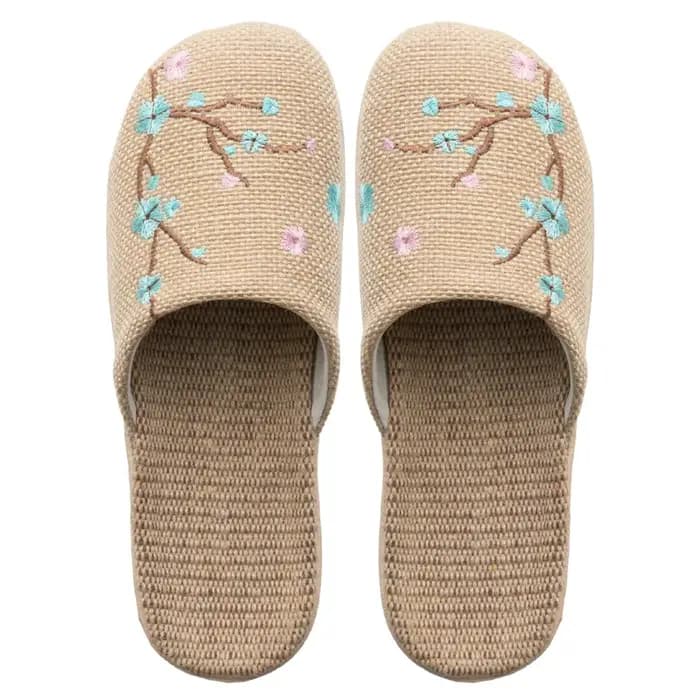Pantoufles d'intérieur en lin de style chinois pour femmes et hommes, chaussures de printemps et d'é