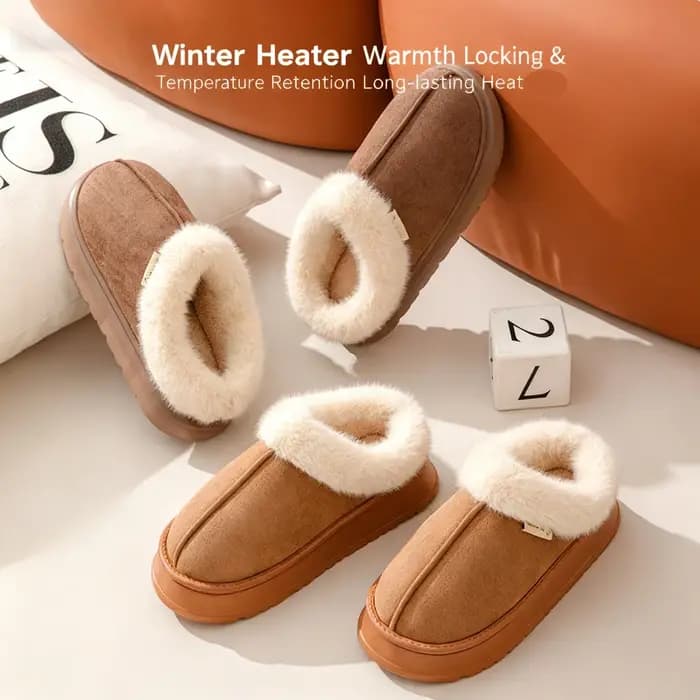Pantoufles d'hiver pour femmes, semelles épaisses, antidérapantes, chaudes, douces, respectueuses de la peau, résistantes à l'usure, pantoufles mocassins polyvalentes pour l'intérieur et l'extérieur