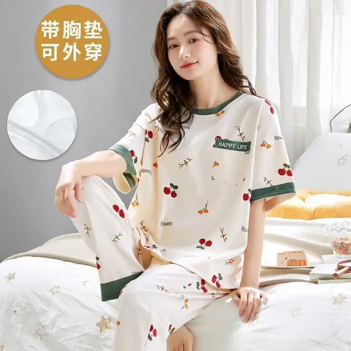 Nouvel ensemble de pyjama pour femme été 2026 en coton