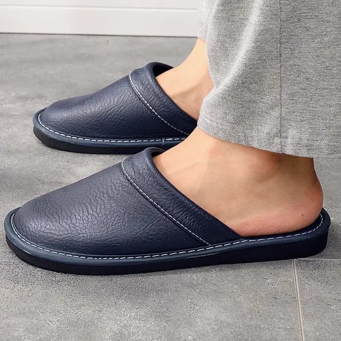 Pantoufles en Cuir Solide pour Homme
