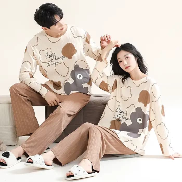 Ensemble de pyjama de dessin animé mignon pour femmes et hommes