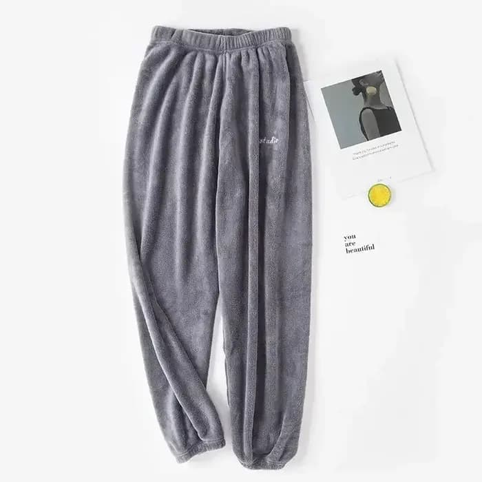 Pantalon de pyjama femme en velours optique épais et chaud bas de sommeil long pour hiver automne confort maison