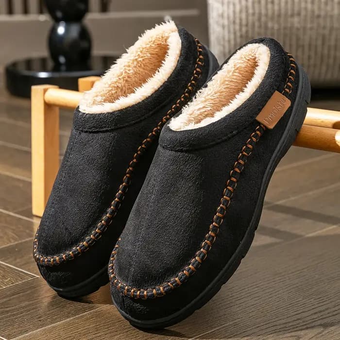 Pmoiste doux Faux daim maison pantoufles hommes confortable chaud coussin concepteur marque ligne salon chaussures sans lacet hiver intérieur