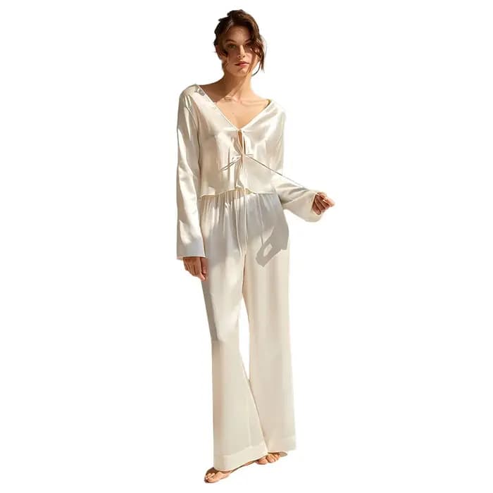 Ensemble pyjama pantalon Long à manches longues, nouveau Style, à lacets, vêtements de maison confortables, automne et hiver 2025
