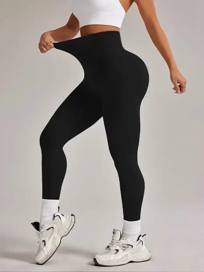 Pantalon de yoga nu sans couture, taille haute, legging serré de sport, tissu extensible à séchage r