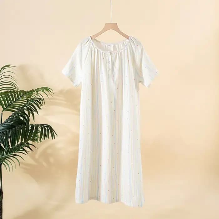 Chemise de nuit en coton fin pour femmes