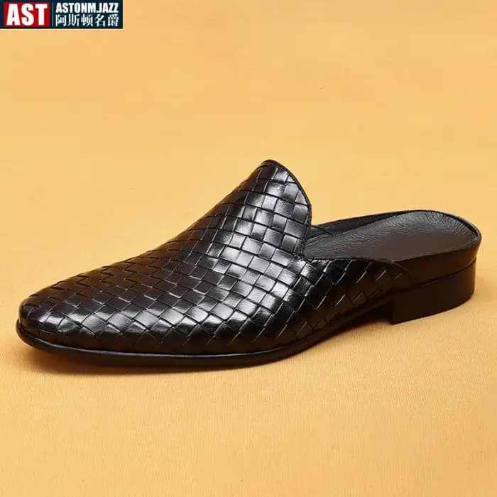 Pantoufles en cuir véritable pour hommes