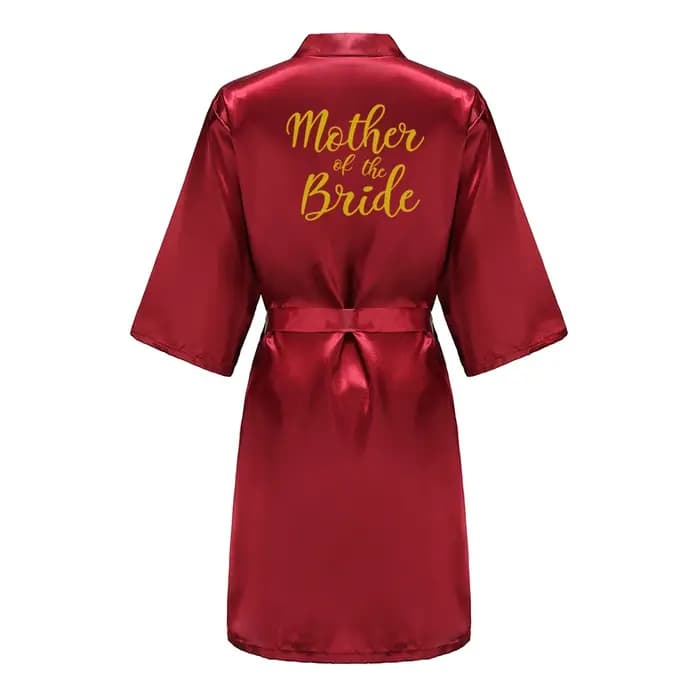 Peignoir Bordeaux avec Lettres Dorées pour Femme