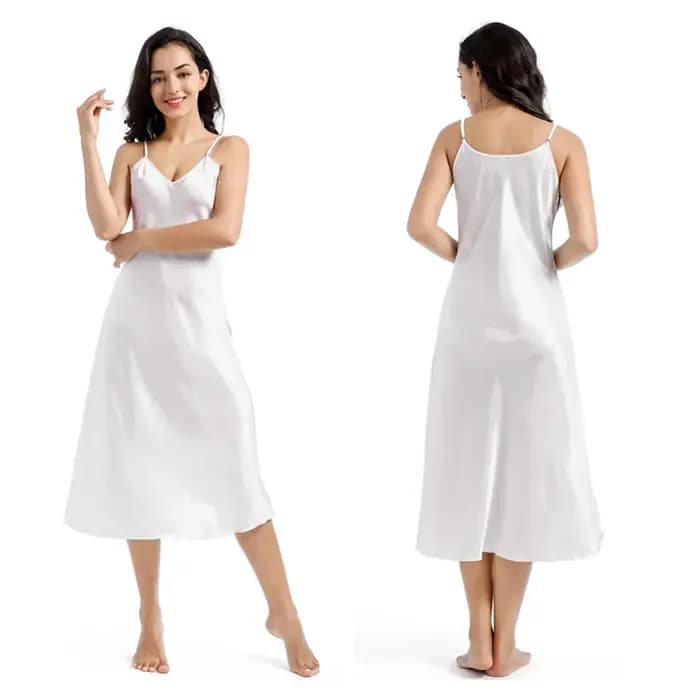 Chemise de nuit en soie pour femmes