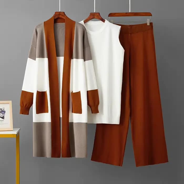 Ensemble décontracté à la mode pour femmes: pull mi-long