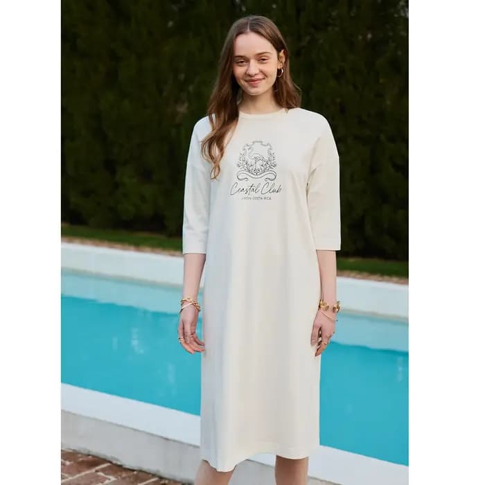 Robe en coton imprimée pour femme AP SS26
