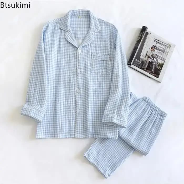 Ensembles de pyjamas en crêpe 100% coton pour couples