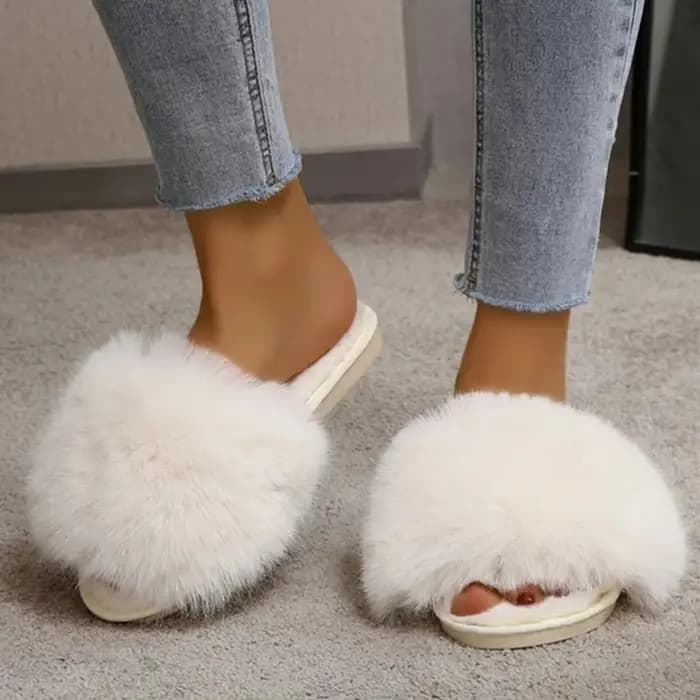 Nouvelles pantoufles d'intérieur en fausse fourrure pour femmes